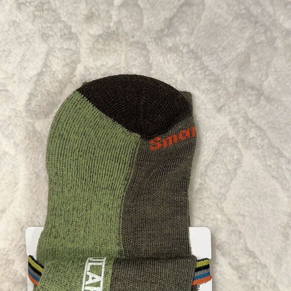 SmartWool S Unisex Camo Army Winter Moss Green Everyday Ribbed Wool Crew Socks - Picture 5 of 9